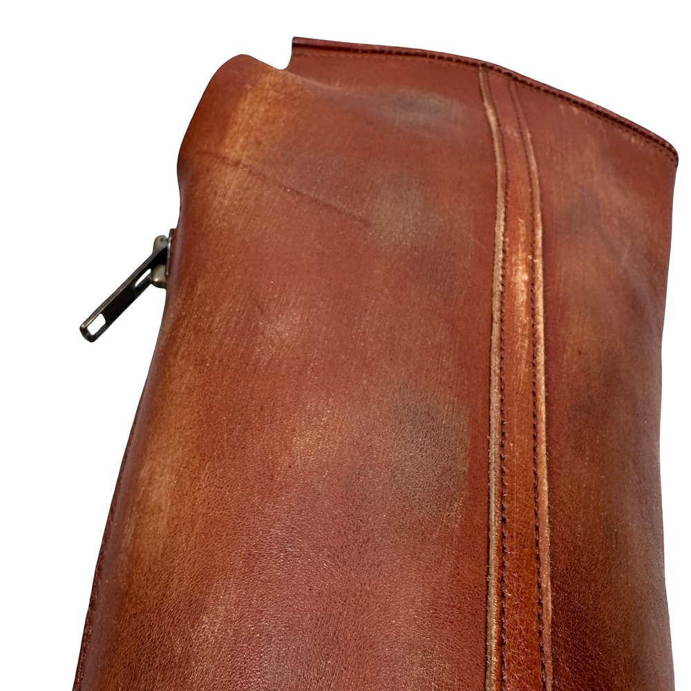 Freebird Steven Rodondo Whiskey Leather Tall Western Boots Women 7 Studded Zip - Picture 12 of 14
